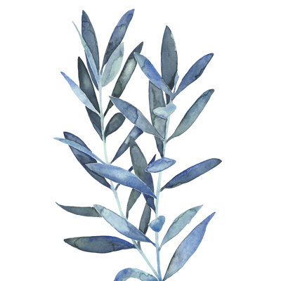 «Indigo Leaves III» par Megan Meagher - peinture sur toile tendue