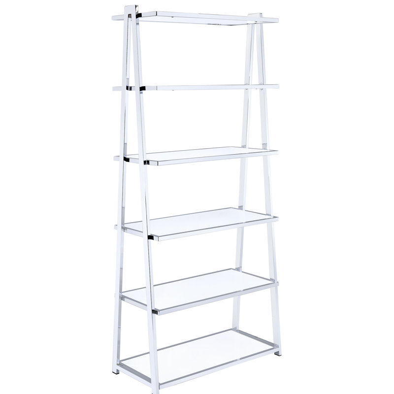 White 6-shelf Bookshelf - Functional Decorative Storage Modern Streamlined Home