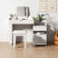 Bureau 45 po 3-en-1 avec miroir à DEL, éclairage réglable et coiffeuse rétractable-1654270696