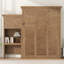 Lit escamotable avec tablettes de rangement et décoration à persiennes-1874399747