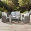 Ensemble de conversation 4 pièces en osier pour terrasse-746566120