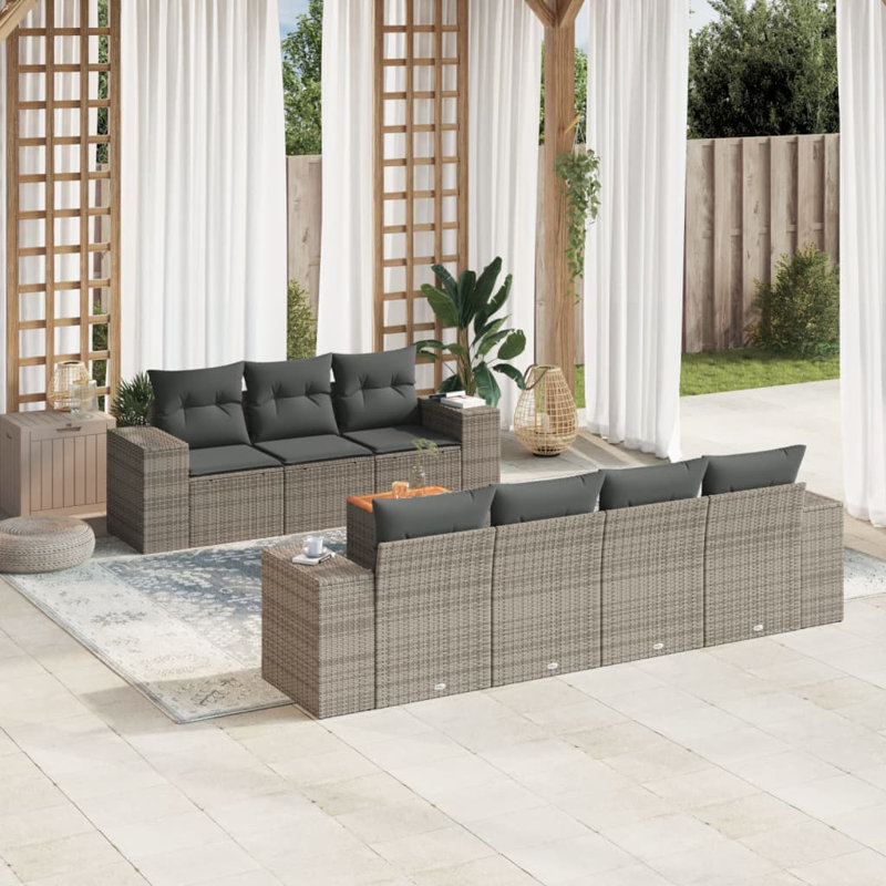 Vidaxl Garden Sofa Set Grey
