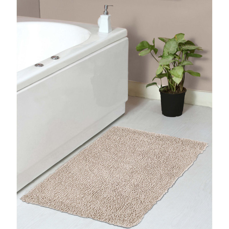 Hayworth Plush Cotton Bath Mat, Ivory, 24" W x 40" L