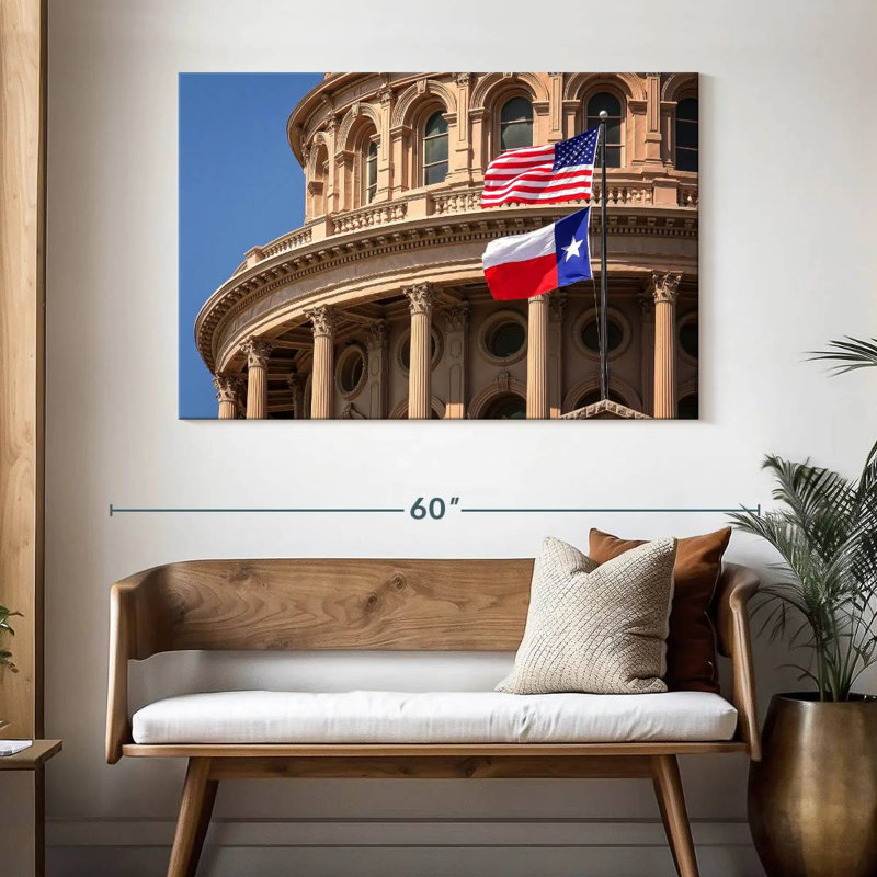 Drapeaux de Nicci au Texas Capitol, H 32 po x l 48 po