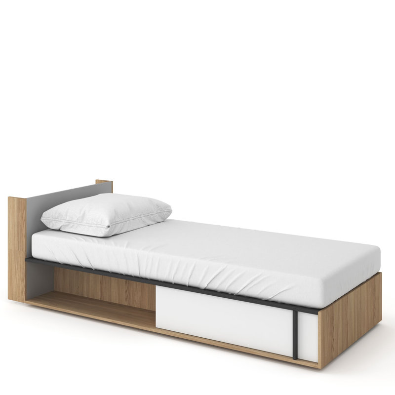 Stancil EU Single - 90 X 200 Cm Ottoman Storage Bed with Mattress