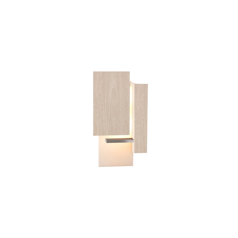 Vesper LED Flush Mounted Sconce, 2700K (Warm), White Washed Oak