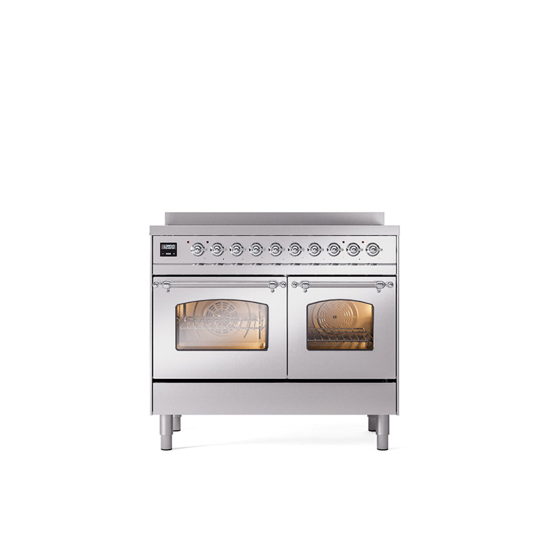 ILVE Nostalgie II 40 in Induction Range, Stainless Steel/Chrome