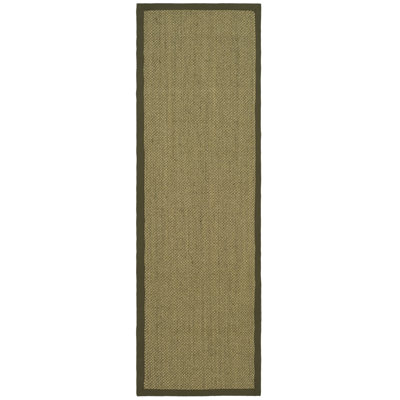 Beige Green Floral Jute Rug