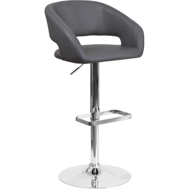 Tabouret de bar Amberlie, Chrome, gris, 1