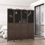 Paravent pliable de 1,2 m de haut (4 pi 5,5 pi), brun noyer, avec tableau noir pour usage de bureau, cloison haute.