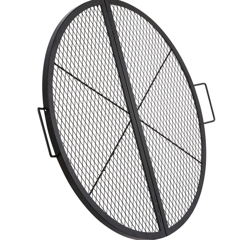 Foyer pliable 36 pouces en acier robuste avec poignée pour barbecue extérieur et pique-nique