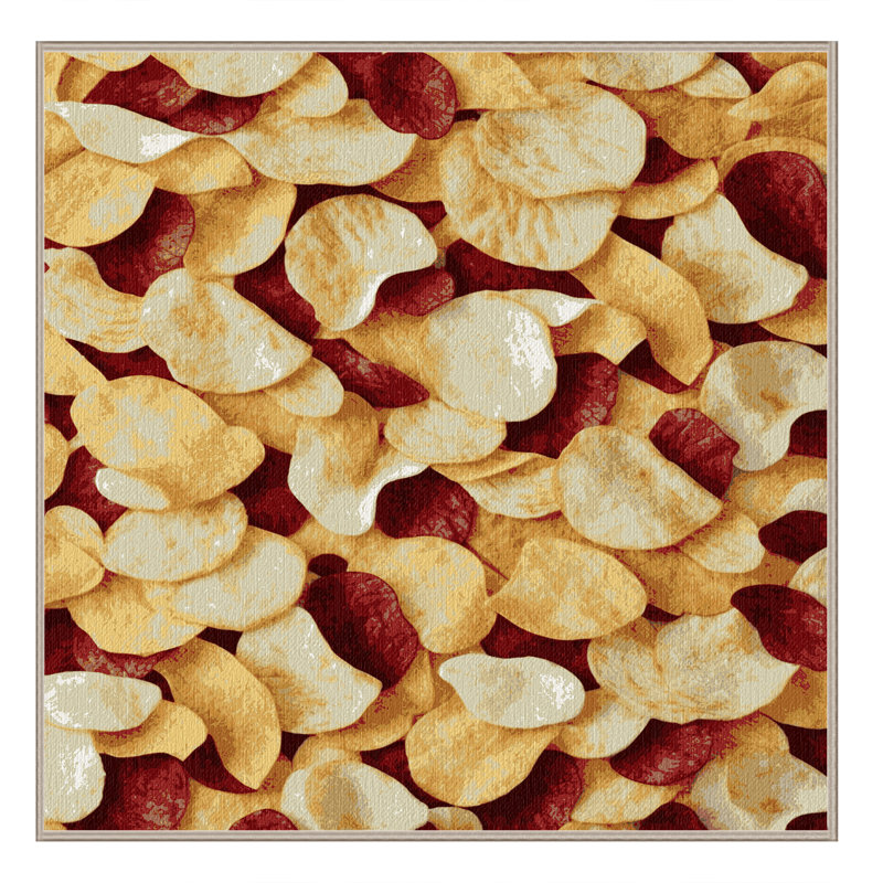  Tapis lavable avec pommes frites, Carré 4 pi