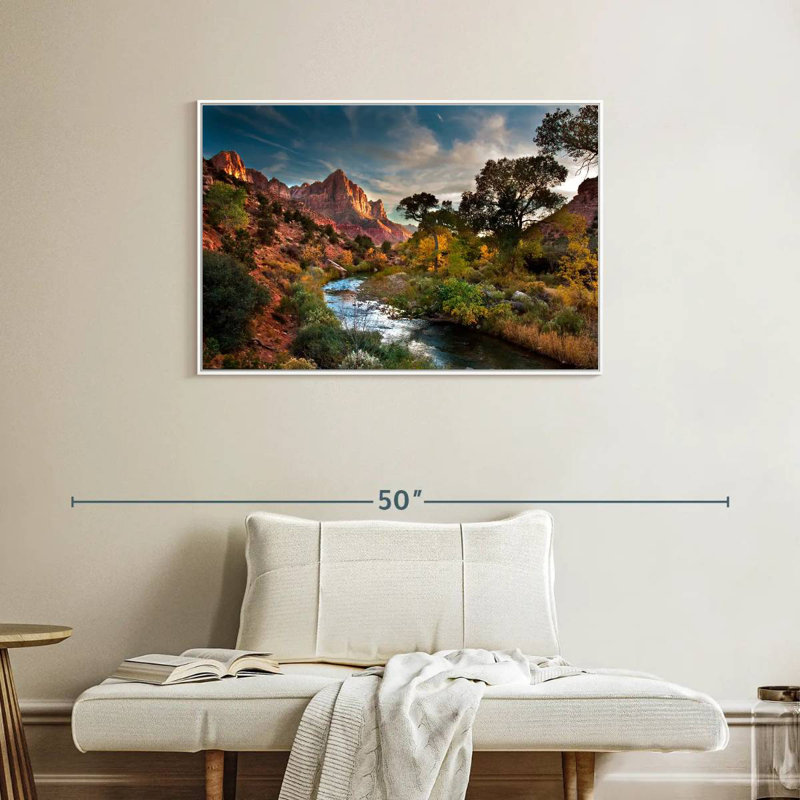 Paysage de Sion, Cadre flottant blanc, 37 po x 25 po