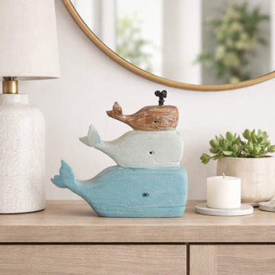 Cohl 9" H Polyresin Whale Stack Figurine