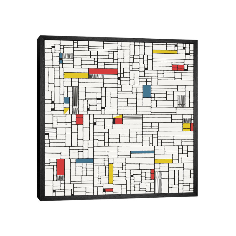 Computer Grid by Hemingway Design - Gallery-Wrapped Canvas Giclée on Canvas, 45.72 cm H x 45.72 cm W, Black Framed