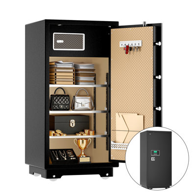 Tigerking 11.5 Cu. ft. Large Heavy Duty Safe Box with Double Safety Key Lock and Separate Lock Box for Home Hotel Office, 180lbs, Black