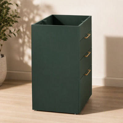 Ensemble de meuble-lavabo autoportant avec cadre en bois massif 30 po, 3 tiroirs et portes à fermeture douce
