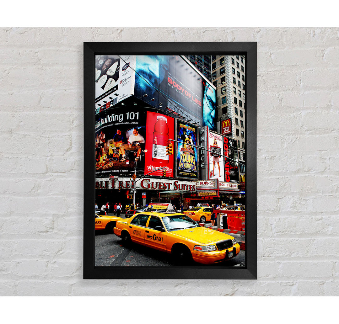 Gerahmtes Wandbild Broadway Cabs In New York