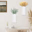Ensemble de 2 vases muraux en bois - Décoration murale moderne de style campagnard et bohème blanc pour entrée, couloir, salle de bain, salon, salle à manger, espaces étroits