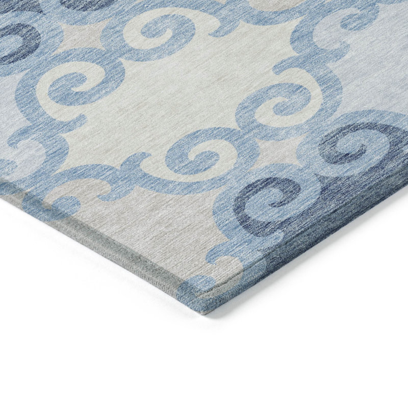 Malek Indoor/Outdoor Area Rug with Non-Slip Backing, Rectangle 1'8" x 2'6"