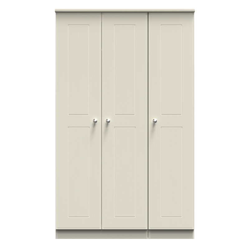 Conners Triple Plain Wardrobe, Cream Ash
