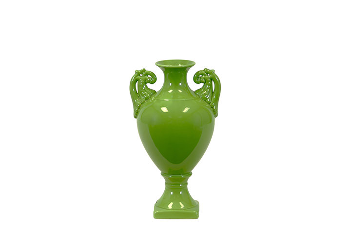 Ceramic Pot White, Green