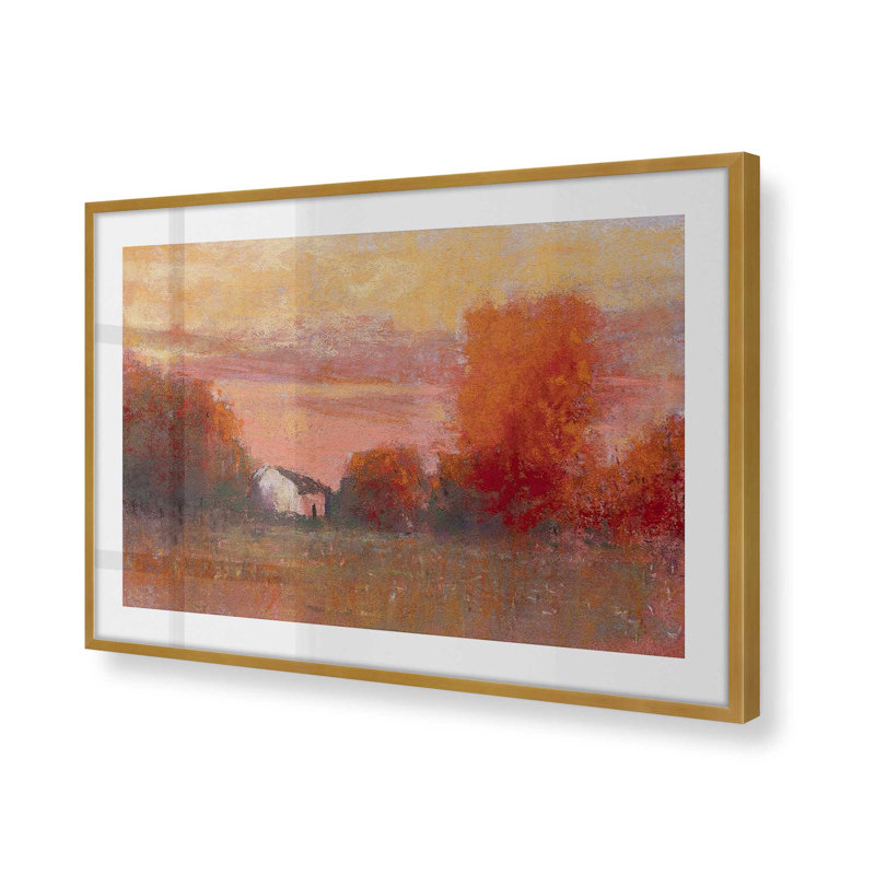 «Tangerine Skies», impression encadrée sur papier par Carol Strock Wasson, Or poli, H 17,25 po x l 21,25 po x P 1,25 po