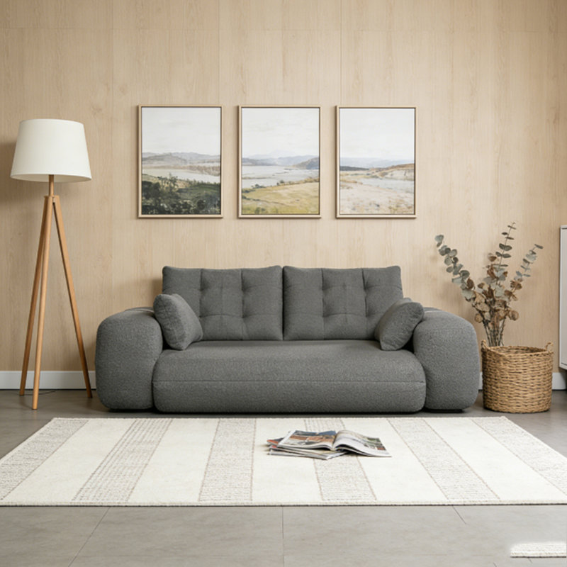 78.7" Multi-Functional Foldable Sofa Bed, Grey