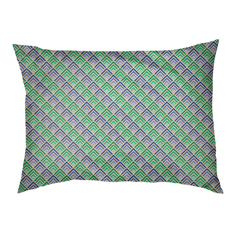 Coussin d'extérieur pour chien Campion, Très grand (l 52 po x P 42 po x H 17 po), Jaune / vert clair / denim