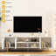 Meuble télé moderne blanc avec prise de courant, cannelée de 68 po pour téléviseur de 55 po et plus, compartiments de rangement pour centre de divertissement, console de 70 à 79 bacs de salon,-854680233