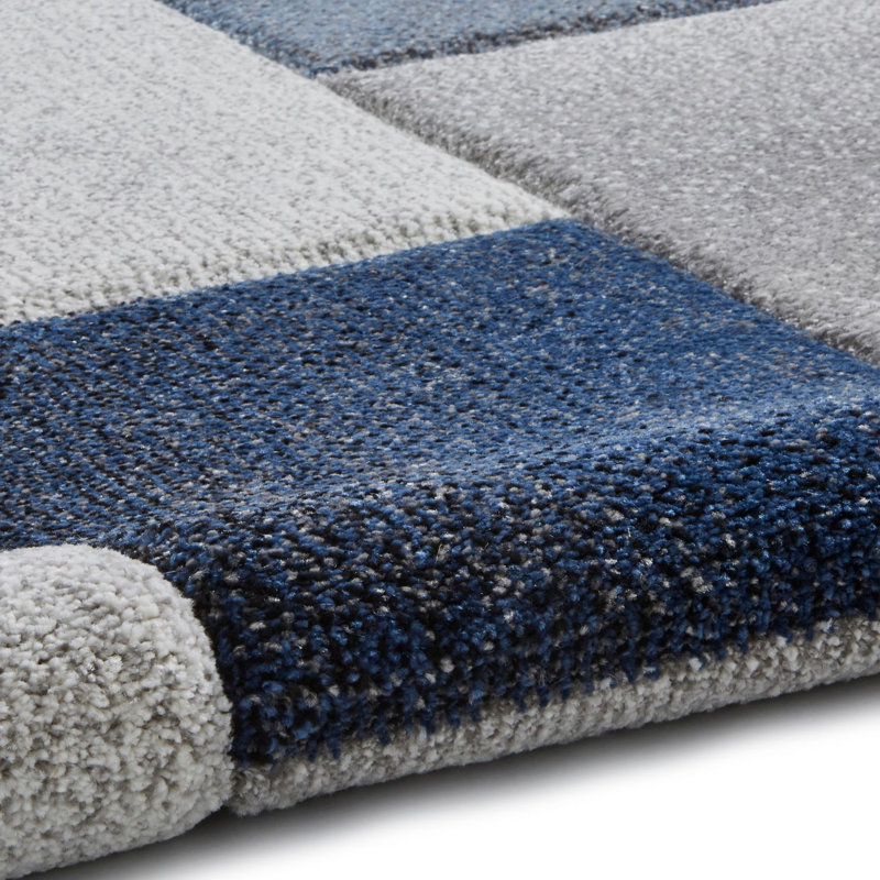 Bahnu area rug Machine Woven Rectangle Grey/Blue