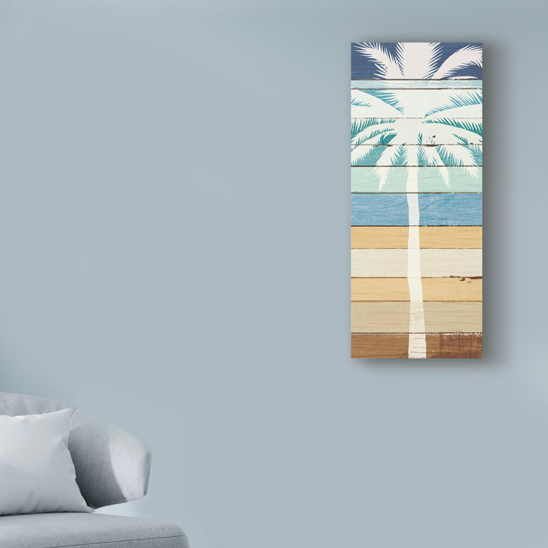 « beachscape palms iv », reproduction d’impression sur toile tendue, H 24 po x l 10 po x P 2 po