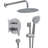 10-Inch Shower System Wall Mount - Matte Black Faucet With 5-Spray Handheld And Slide Bar For Bathroom Mounted
