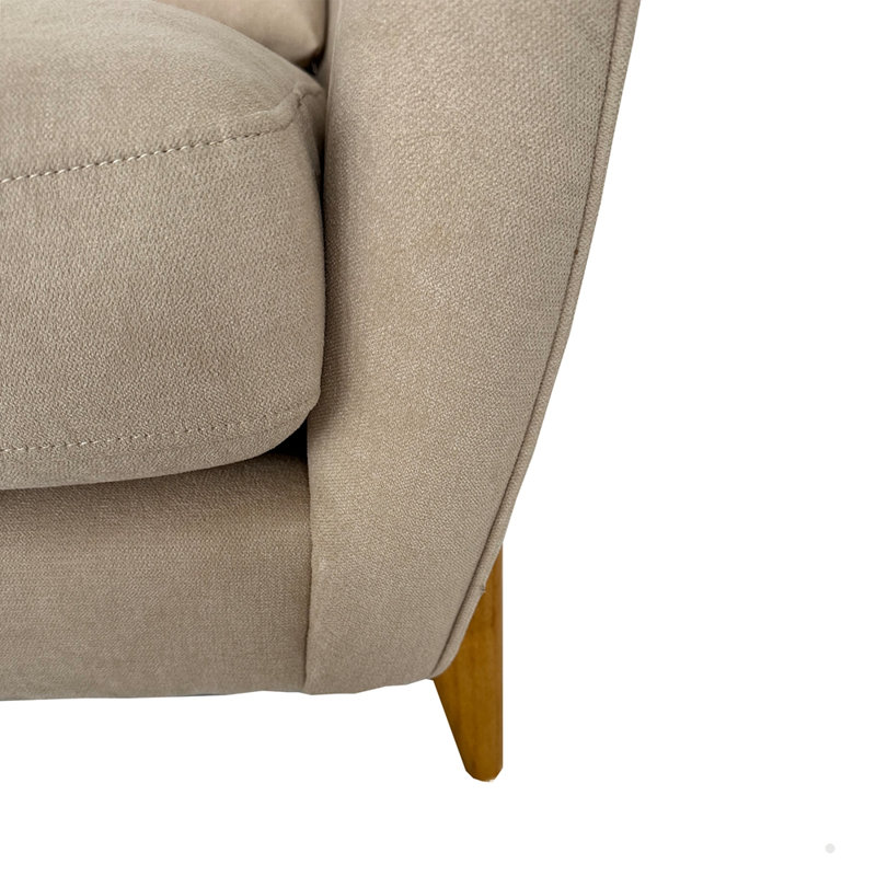 Fauteuil d'appoint rembourré avec coussin de dossier, Beige