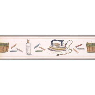 Bordure de papier peint pour salle de bain à bouteilles en fer Boulton 6 pi x l 180 po Boulton