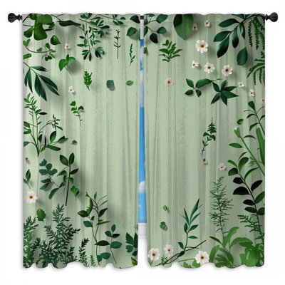 Rideaux de verdure à motif floral obscurcissant et obscurcissant - 2 panneaux