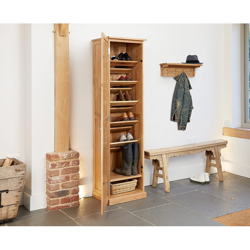 Madeleine 16 Pair Solid Wood Shoe Storage Cabinet