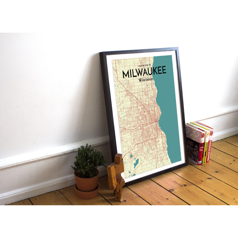 Milwaukee City Map - No Frame Print, 43.2cm H x 27.9cm W x 0.13cm D