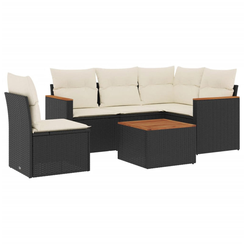 Ensemble de canapé de jardin Vidaxl, Blanc, Noir