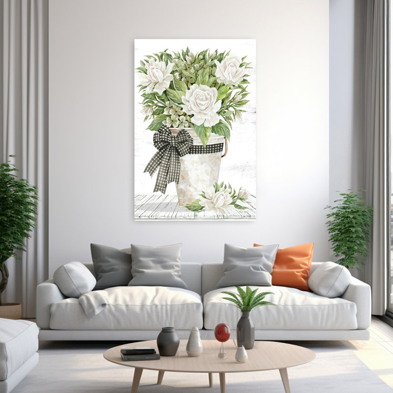 Farmhouse Roses, art contemporain abstrait rustique, H 60 po x l 40 po