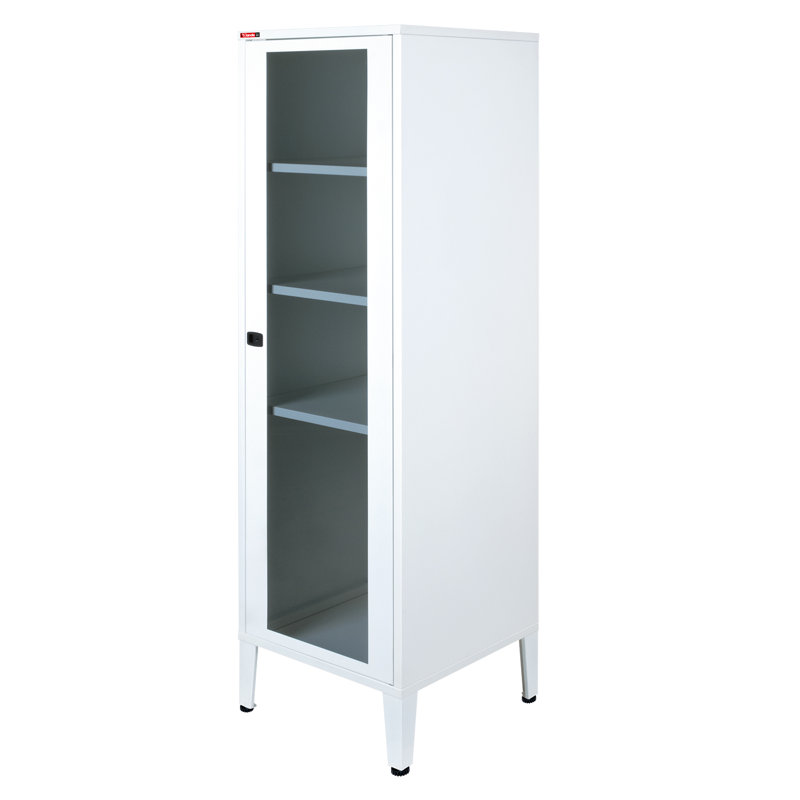 Armoire de rangement à 3 tablettes, Blanc mat