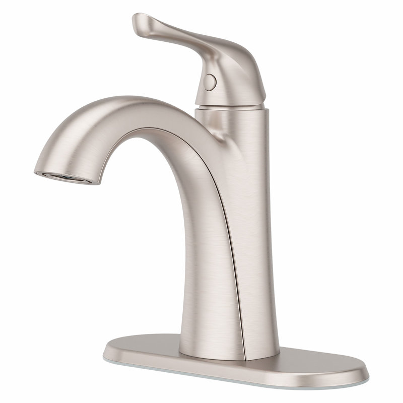 Willa Single Hole Bathroom Faucet with Drain Assembly, Spot Defense Brushed Nickel