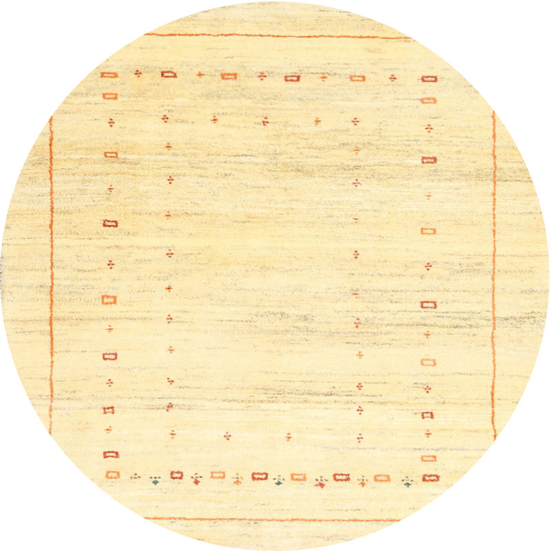 Tapis de zone jaune contemporaine, Rond 4 pi