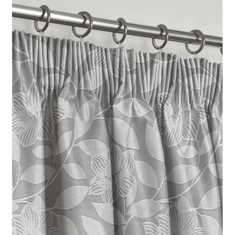 Caballero Curtain, 46cm Width x 54cm Drop, Silver