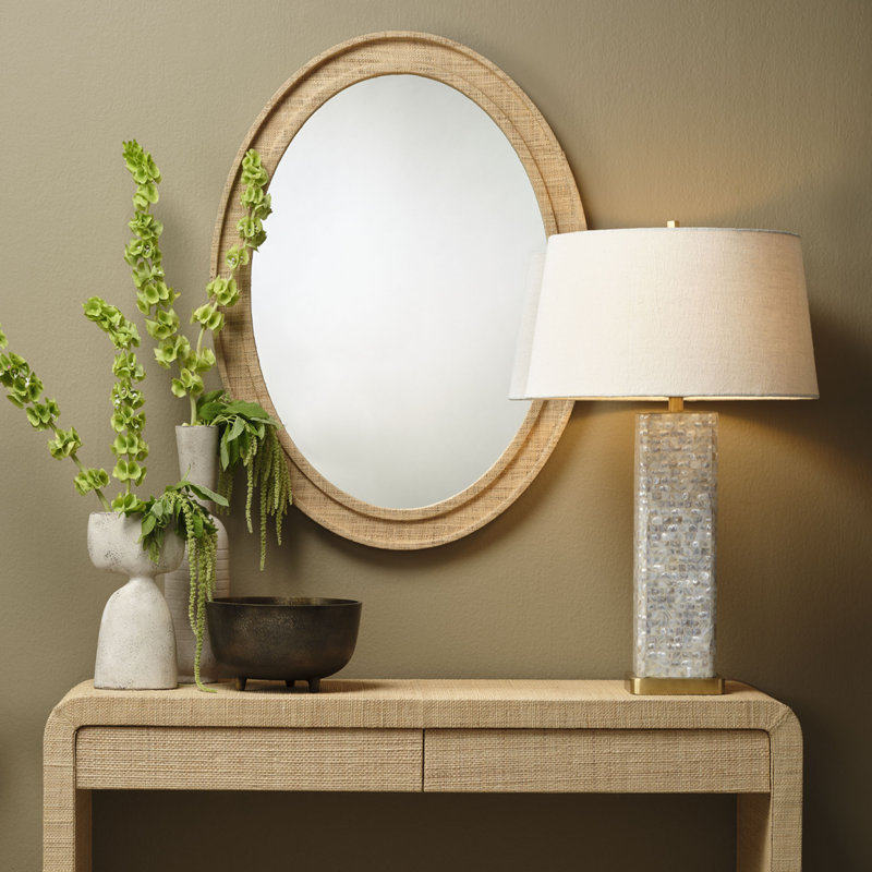 Preston Mother of Pearl Table Lamp with Linen Shade
