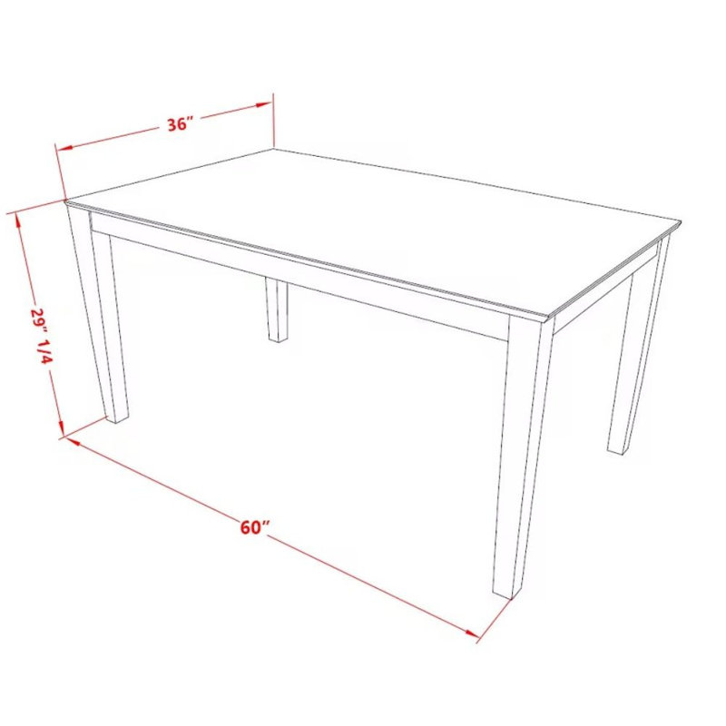 L'ensemble de table de salle à manger 6 pièces contient une table de cuisine rectangulaire et 4 chaises de salle à manger en lin avec banc, en chêne