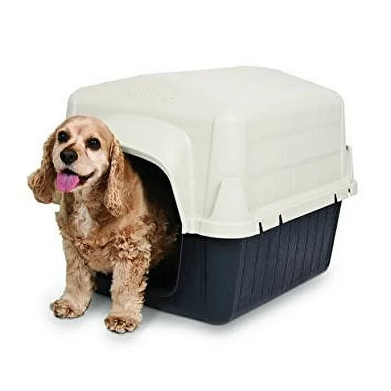Small Tan and Black Insulated Plastic Dog House