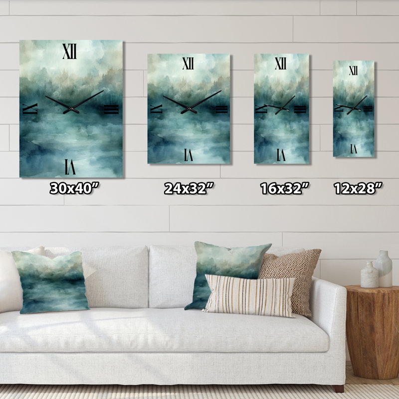 Horloge murale Misty Lake Serenity, Médium