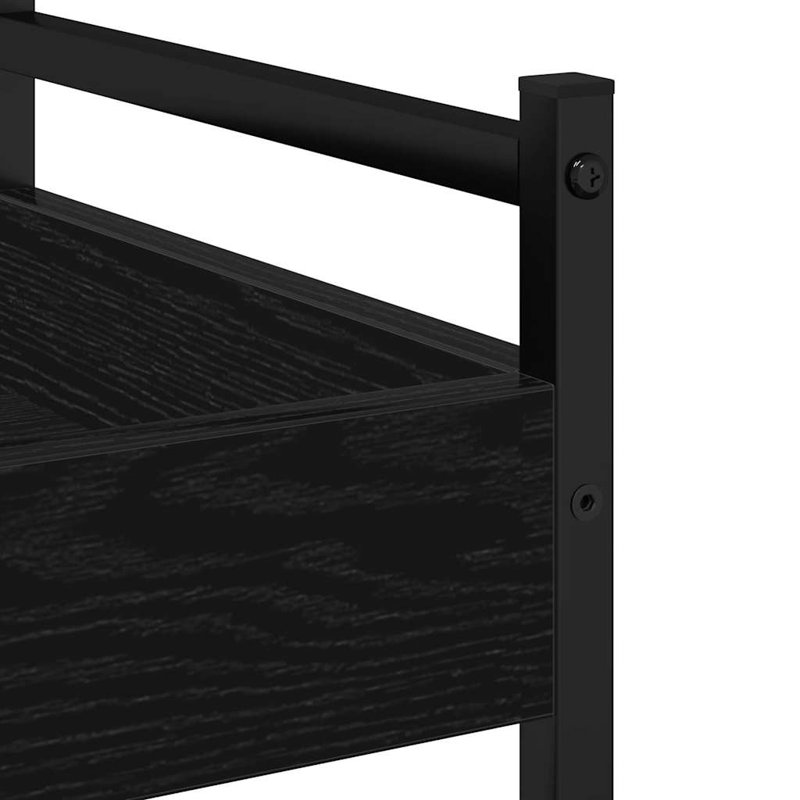 Kitchen Trolley 50 X 30 X 70 Cm Engineered Wood, Black Oak