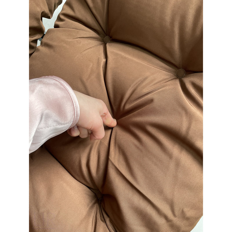 Balancelle double avec support, fauteuil hamac de patio avec causeuse à coussin pour la chambre à coucher, le balcon, le jardin, l'intérieur, l'extérieur, (brun), chaise